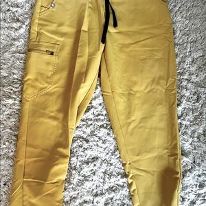 Figs high waisted joggers. Gold, size small, regular length. Like new condition